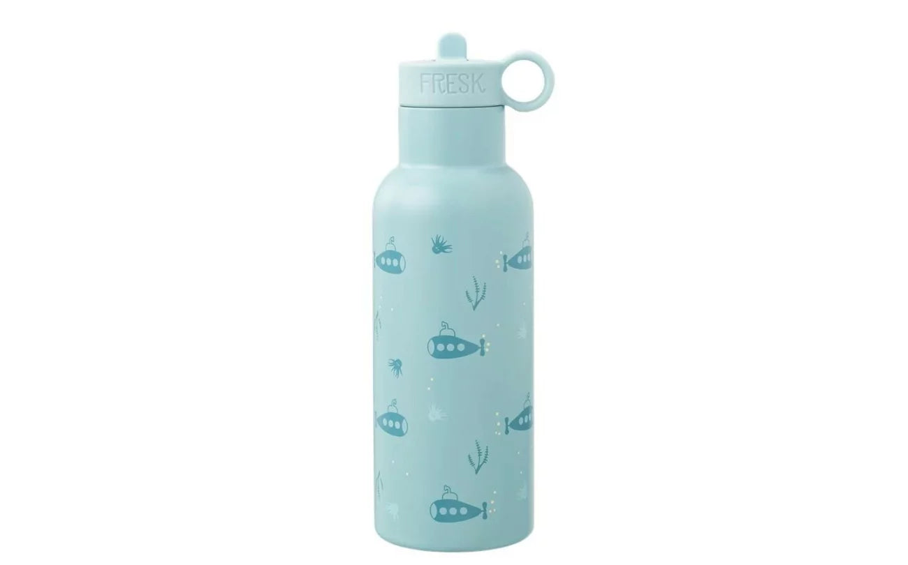 Borraccia termica in acciaio con cannuccia per bimbi 500 ml - Sottomarini